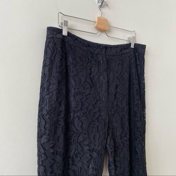 WAYF-BLACK Rennes Lace High Rise Cropped Pants (Size:XL) - Picture 7 of 13